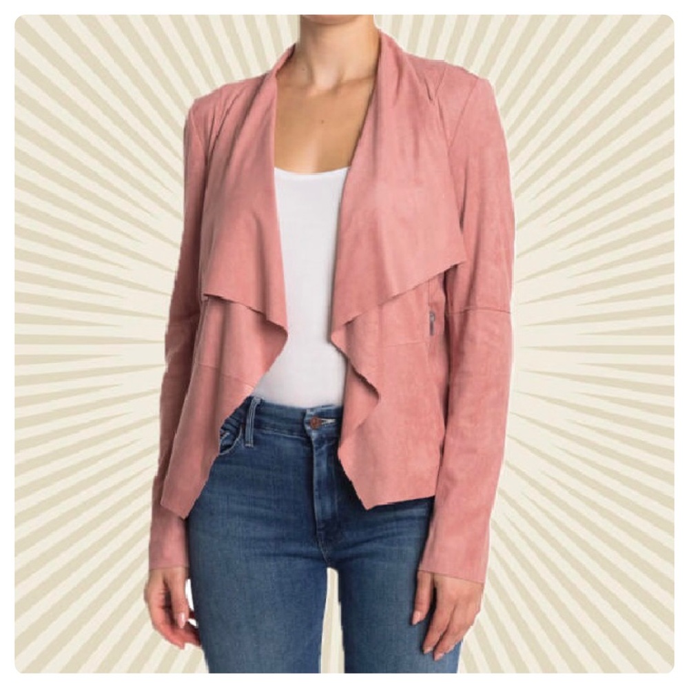 Bagatelle faux suede drape front jacket
